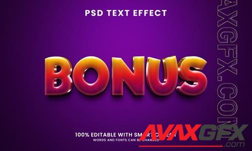 Bonus 3d text effect psd