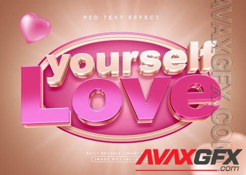 3d style love text effect psd