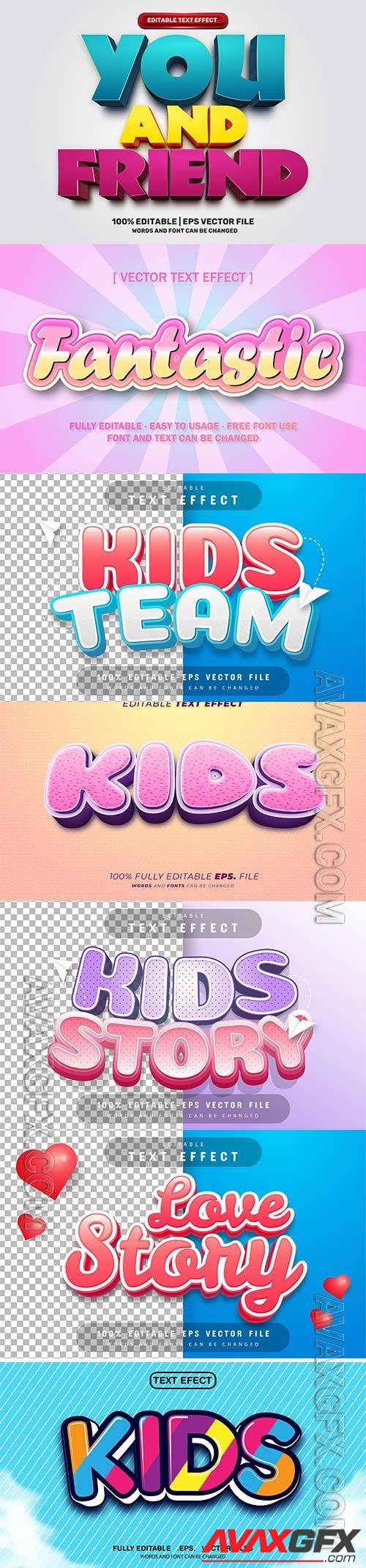 3d editable text style effect vector vol 904