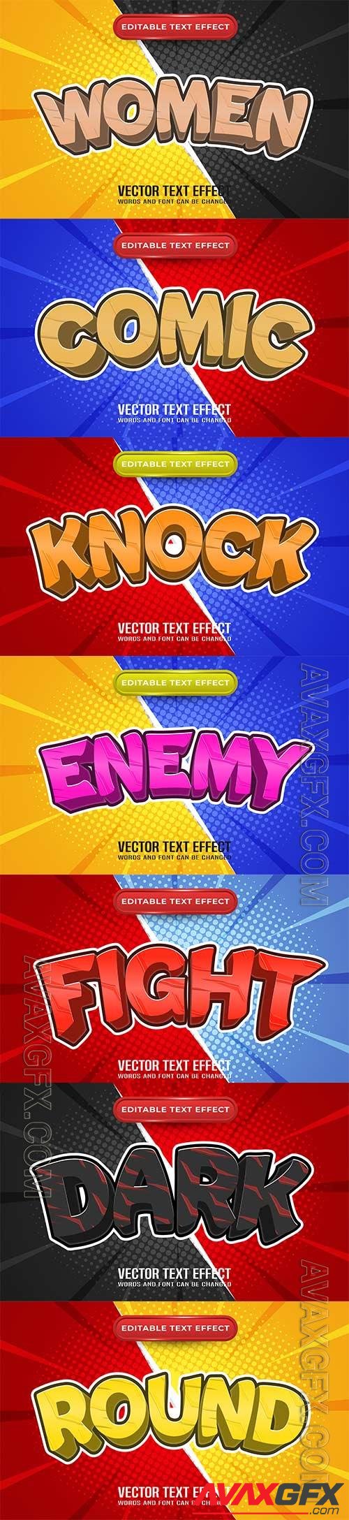 3d editable text style effect vector vol 894