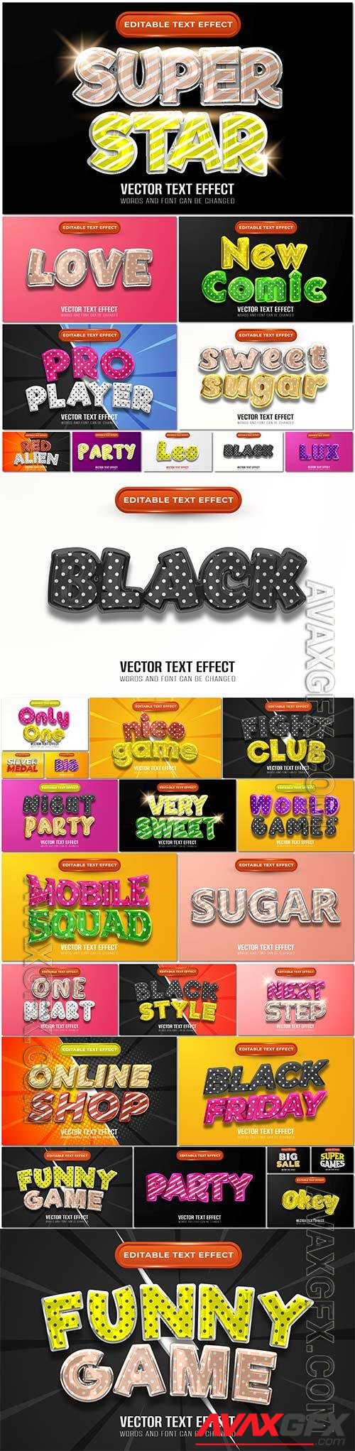 3d editable text style effect vector vol 896