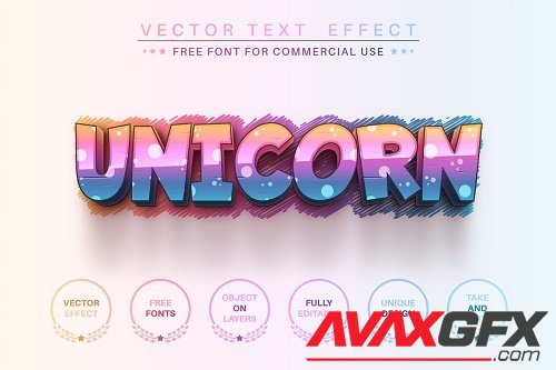 3D Unicorn - Editable Text Effect - 6827575