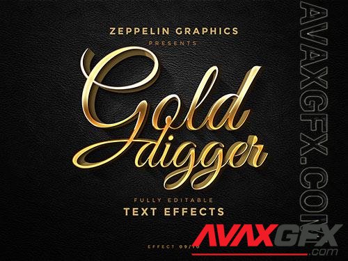 Calligraphic golden text effect style psd