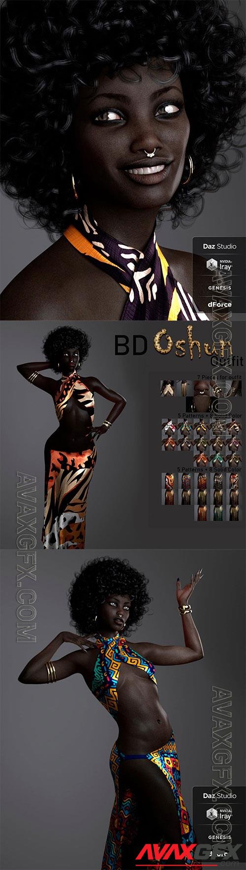 BD Oshun And Her Outfit For Genesis 8 Female