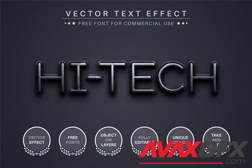 Hi-Tech - Editable Text Effect - 6831422