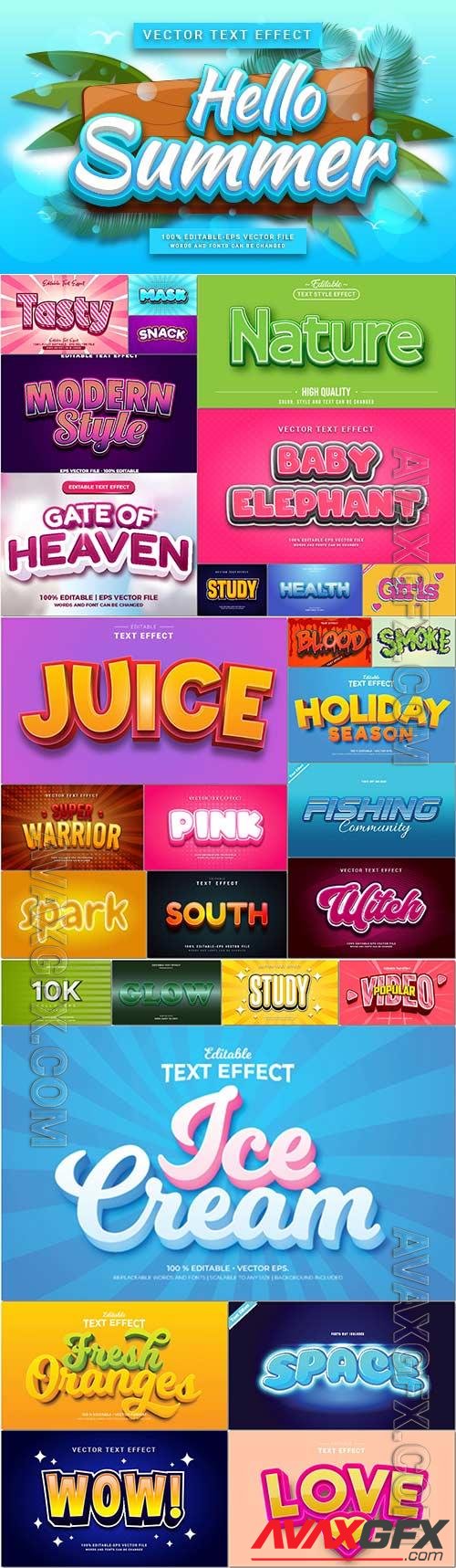 3d editable text style effect vector vol 909