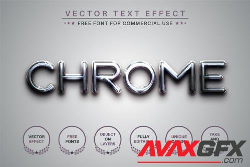 Chrome Plastic Editable Text Effect - 6831361