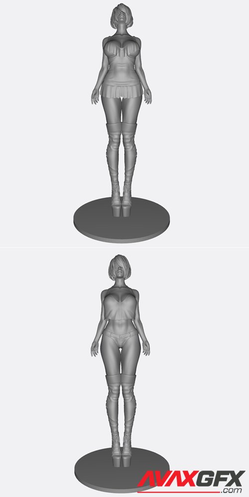 Girl wearing sexy lingerie and short jeans – 3D Printable STL