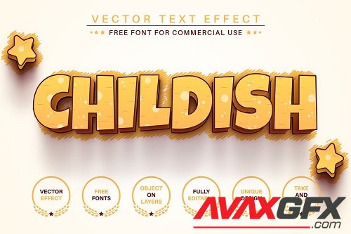 Childish Stroke Editable Text Effect - 6832201