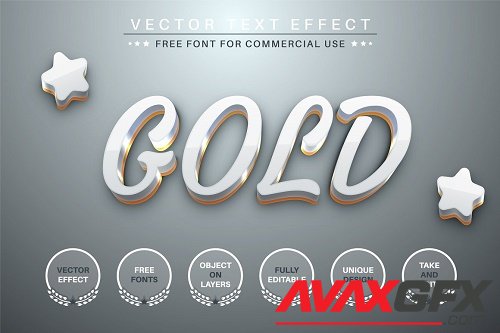 White Gold - Editable Text Effect - 6832401