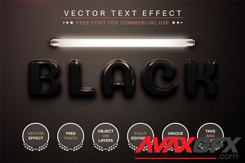Black Light - Editable Text Effect - 6833395