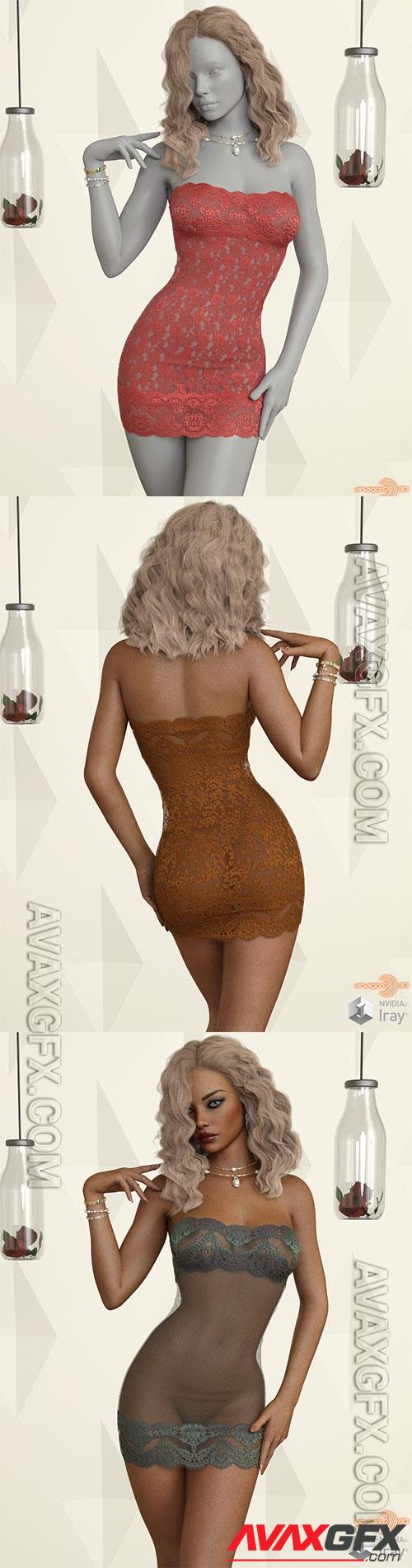 VERSUS - dForce Bodycon Tube Dress for Genesis 8 Females