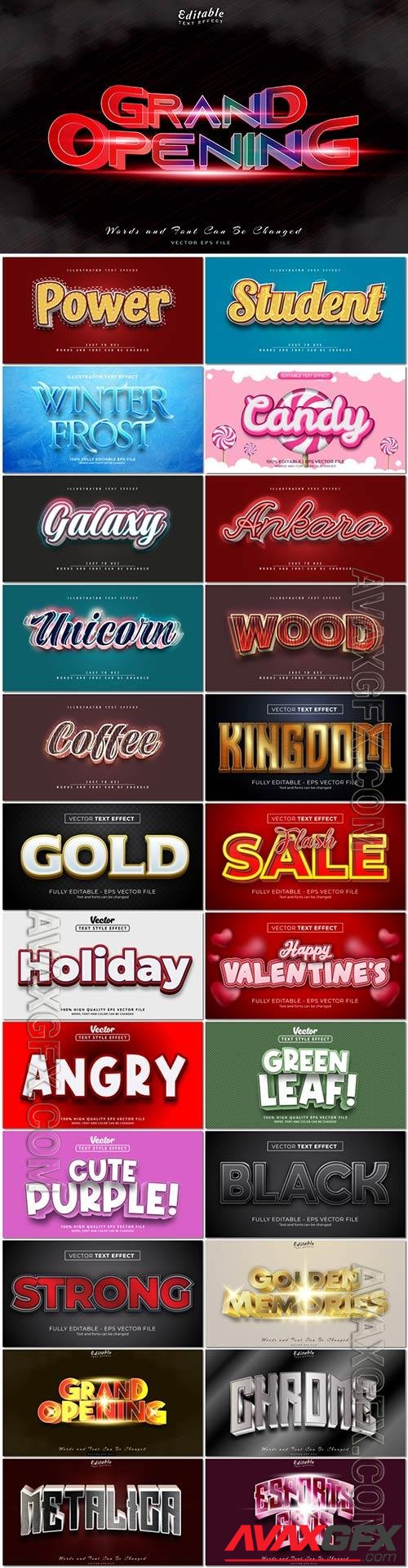 3d editable text style effect vector vol 912