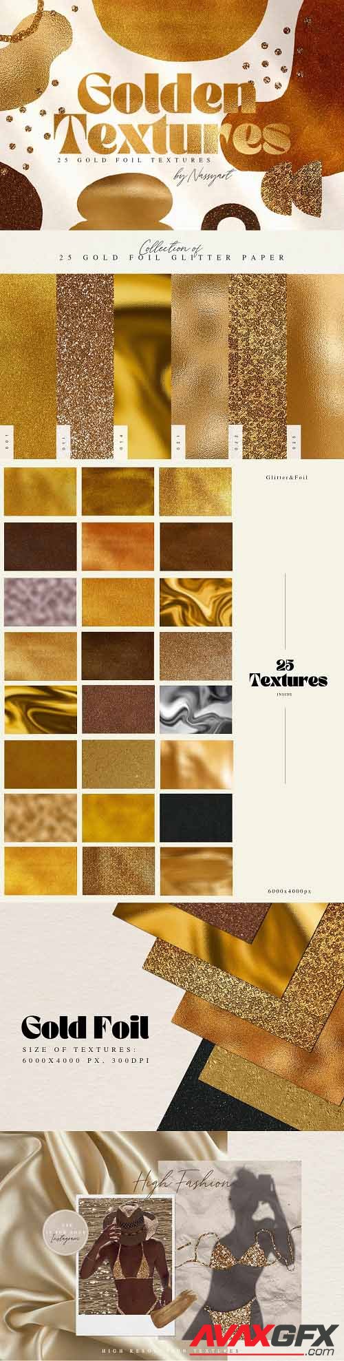 Gold Foil Glitter Paper Vol.2 - 6831605