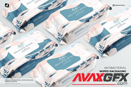 Antibacterial Wipes Packaging Mockup - 6775453