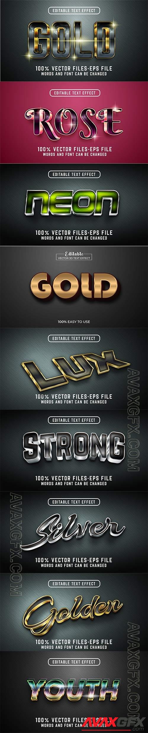 3d editable text style effect vector vol 916