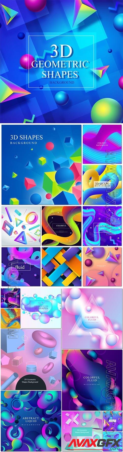 Colorful fluid 3d vector background