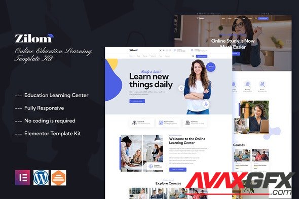 ThemeForest - Zilom v1.0.0 - Online Education Learning Elementor Template Kit - 35490727