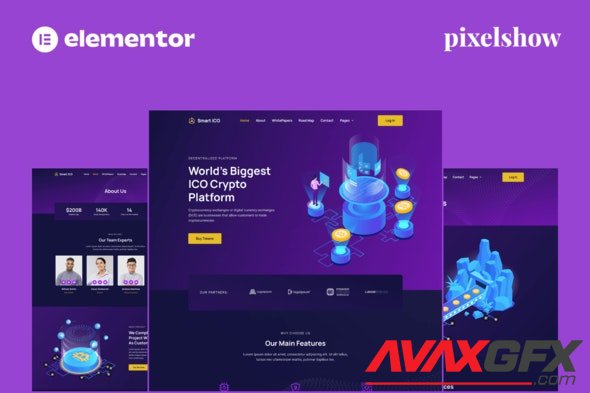 ThemeForest - Smart ICO v1.0.0 - Crypto Currency Elementor Pro Full Site Kit - 35537467
