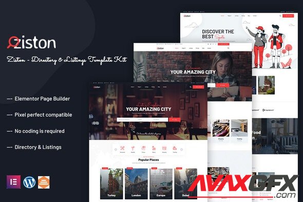 ThemeForest - Ziston v1.0.0 - Directory & Listings Elementor Template Kit - 35446044