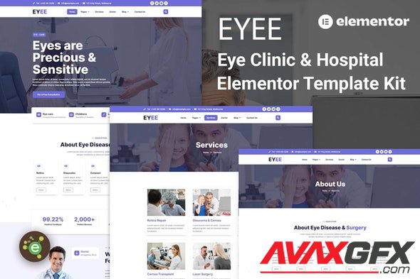 ThemeForest - Eyee v1.0.0 - Eye Clinic Vision Care Elementor Template Kit - 35399155