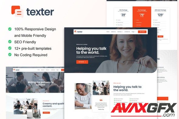ThemeForest - Texter v1.0.0 - Content Writing Service Agency Elementor Kit - 35457131