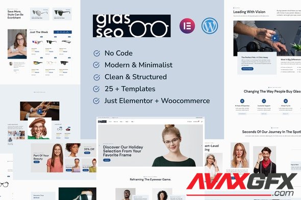 ThemeForest - Glasseo v1.0.0 - Eyewear Store Woocommerce Elementor Template Kit - 35432019