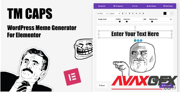 CodeCanyon - TM CAPS v1.2 - WordPress Meme Generator For Elementor - 34448882