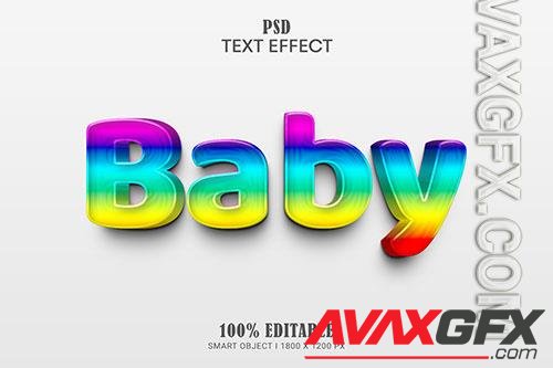 Colorful baby editable text effect premium psd