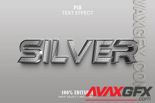 Silver editable text effect premium psd
