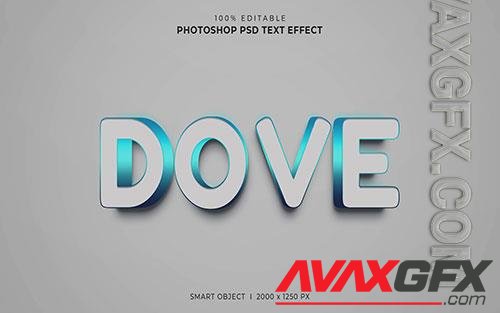 Dove 3d editable psd text effect