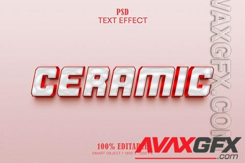 Ceramic editable text effect premium psd