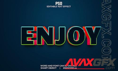 Enjoy colorful 3d editable text effect premium psd with background