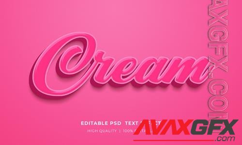 Cream editable text style effect mockup template psd