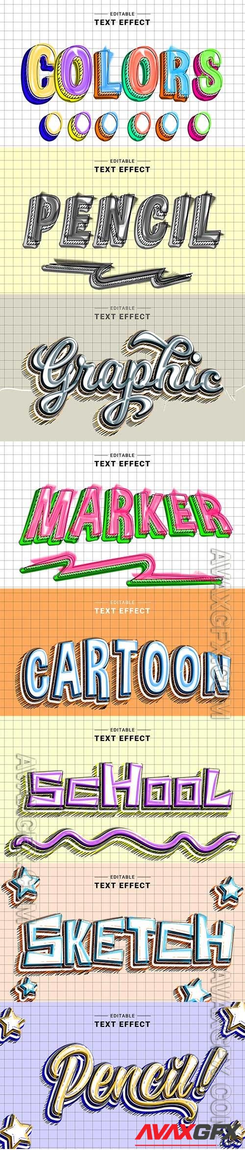 3d editable text style effect vector vol 917
