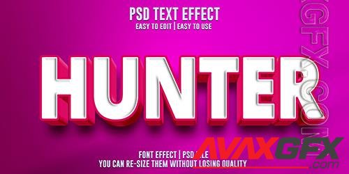 Hunter text effect editable font psd