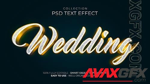 Wedding glitter gold style color custom text effect psd