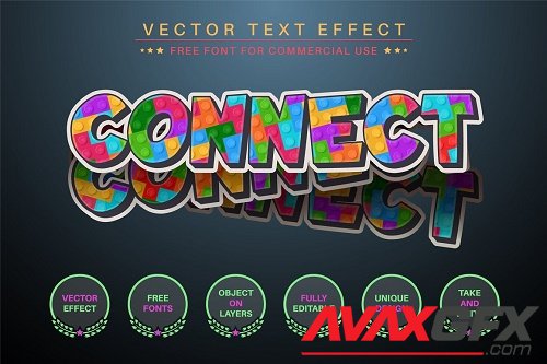Puzzle Connect Editable Text Effect - 6859195