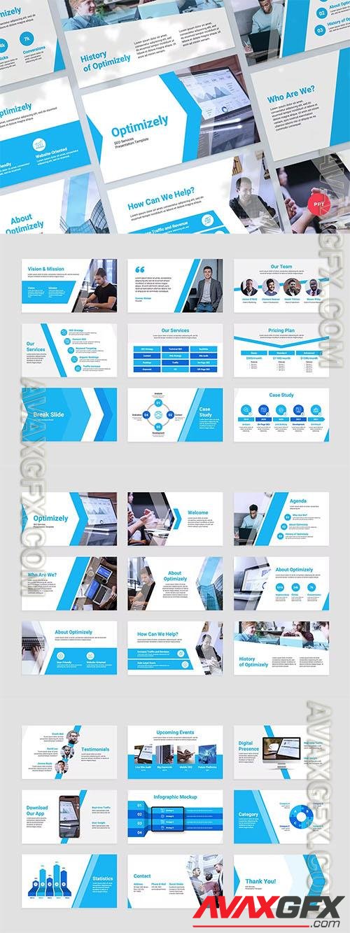 SEO Services Powerpoint, Keynote and Google Slides Presentation Templates