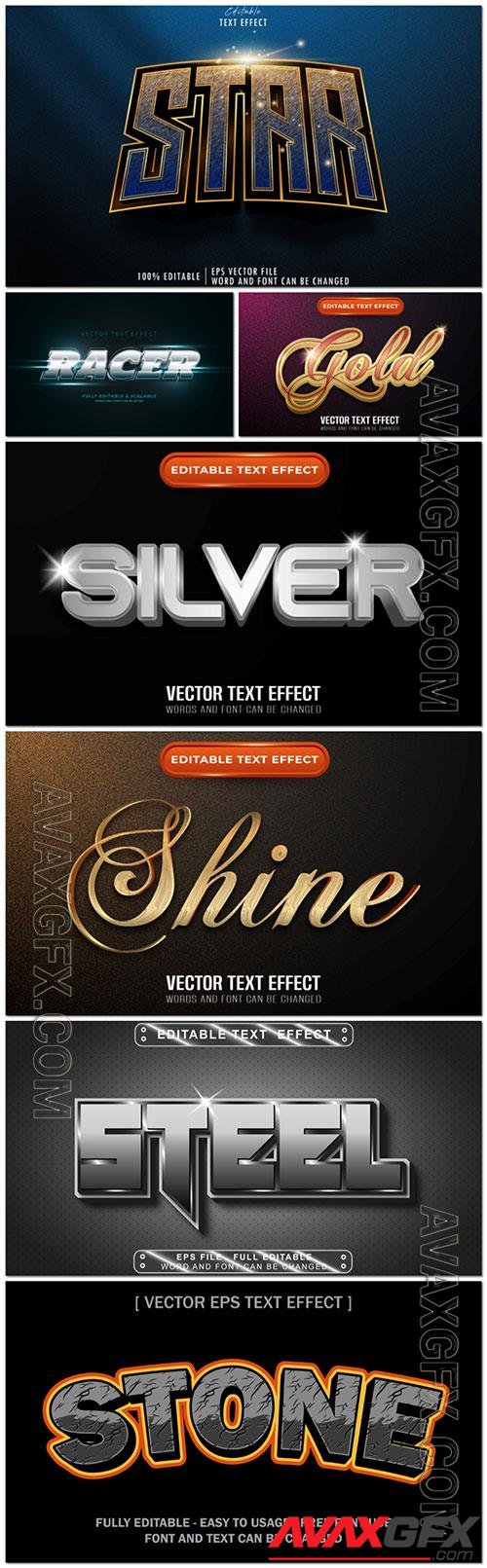 3d editable text style effect vector vol 933