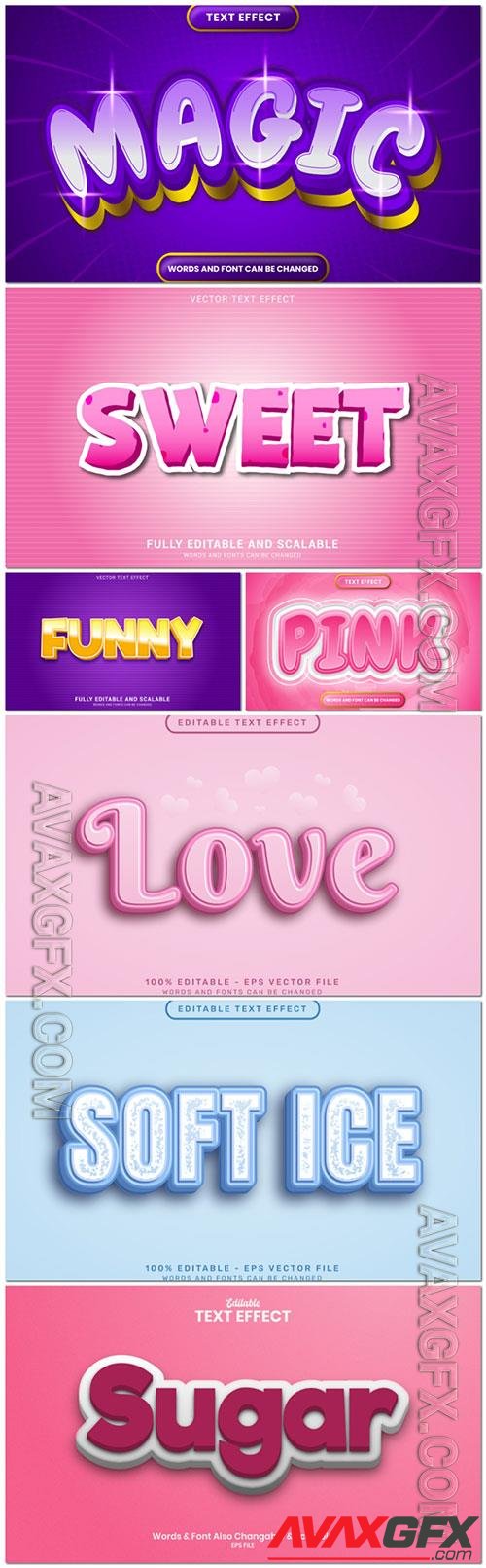 3d editable text style effect vector vol 928