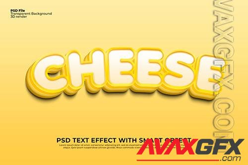 Editable cheese text 3d effect photoshop yellow color