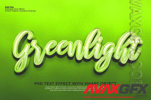 Editable greenlight text 3d effect photoshop green color