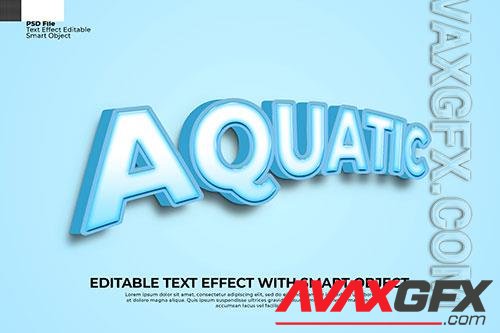 Editable aquatic text 3d effect photoshop blue color