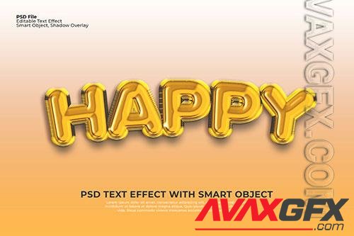 Editable happy text 3d effect photoshop