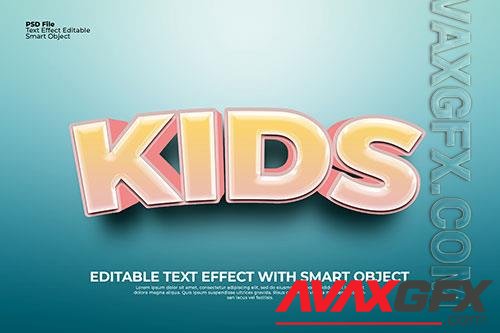 Editable kids text 3d effect photoshop