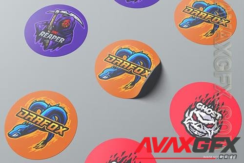 Circle sticker mockup realistic LUG3NRY