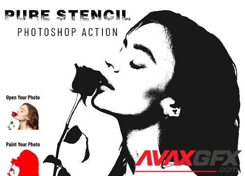 Pure Stencil Photoshop Action - 6862870