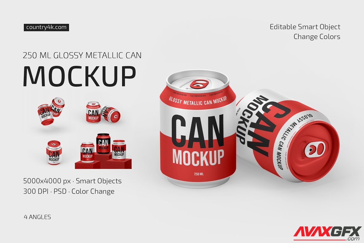 CreativeMarket - 250ml Beer Can Mockup Set 6808612