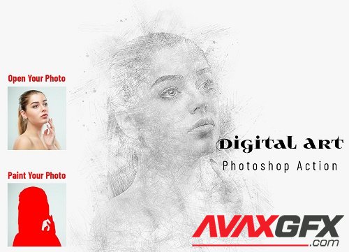 Digital Art Photoshop Action - 6868065